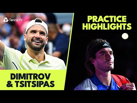 Stefanos Tsitsipas & Grigor Dimitrov Practice At The 2024 Nitto ATP Finals!