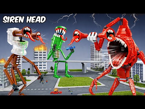 LEGO DIY: Recreating Every Version of SIREN HEAD Trevor Henderson! | AM Bricks Galaxy