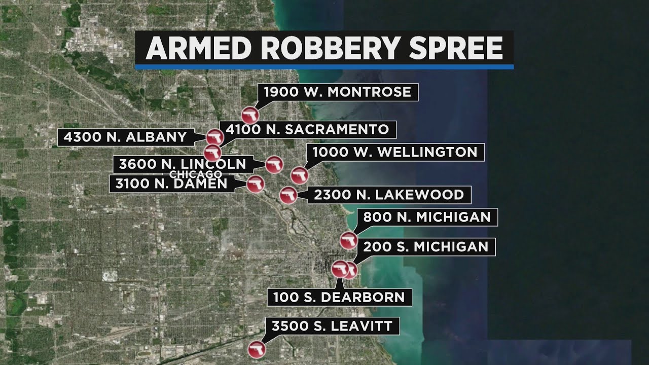 Nearly a dozen victims robbed at gunpoint across Chicago, police say
