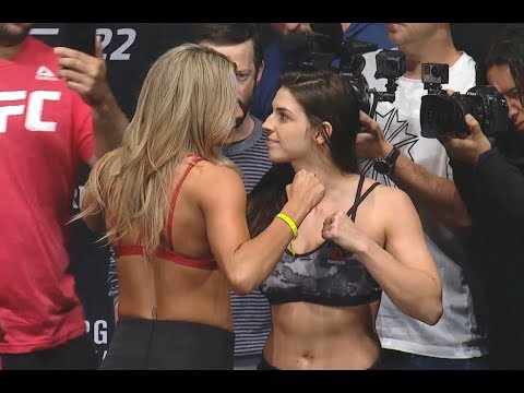 Ashley Yoder vs. Mackenzie Dern - Weigh-in Face-Off - (UFC 222: Cyborg vs. Kunitskaya) - /r/WMMA