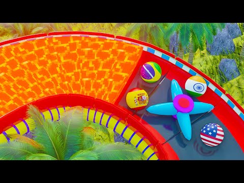 Marble Race Escape from the Lava - Countries Marble Race Cup
