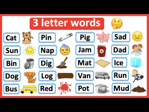 3 Letter Words List 🤔 | Phonics lesson | Reading Lesson | Learn with examples