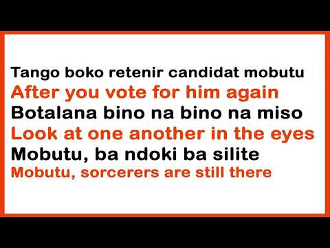 CANDIDAT NA BISO MOBUTU - FRANCO & T.P OK JAZZ - PAROLES, LINGALA  LYRICS AND ENGLISH TRANSLATION