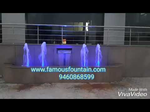 Brass color led water fountain