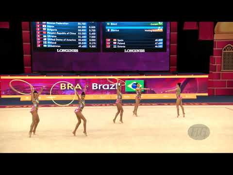 Brazil (BRA) - 2019 Rhythmic Worlds, Baku (AZE) - Qualifications 3 Hoops + 2 Pairs Of Clubs
