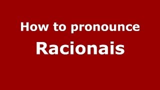 How to pronounce Racionais