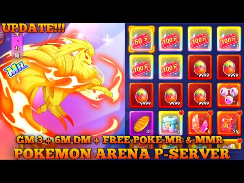 Update Pokemon Arena Private Server CN - GM 3 + 6M DM + Free Poke MR & MMR