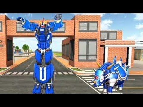 Rino Robot Car Transform Police Plane Transport Android Game Play