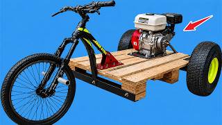 Farmers Mounted a Bicycle on a Pallet! Turning It Into a Powerful 200cc DIY Drift Trike