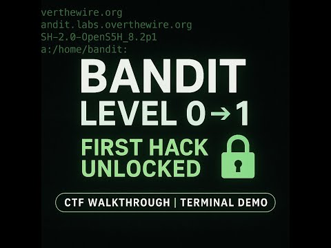 OverTheWire Bandit Level 0 ➜ Level 1 | Beginner CTF Walkthrough (Real-Time)