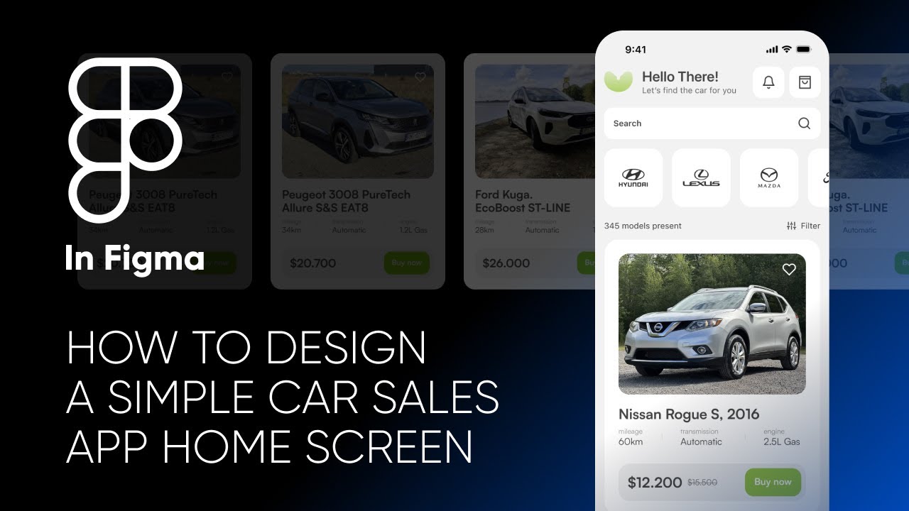How to Design a Simple Car Sales App Home Screen in Figma (Step by Step) #figma #figmatutorial
