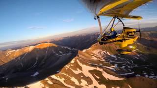 preview picture of video 'Flying over 14,000 feet high through San Juan Mountains, with Ultralight Trike, Colorado'
