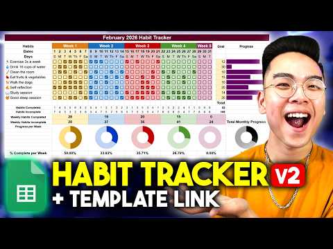 How to Make an ADVANCED HABIT TRACKER in Google Sheets! *v2 TUTORIAL*