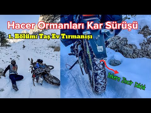 Motorcycle Riding in Hacer Forest with Snow Chains - Part 1