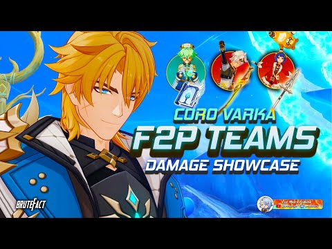 VARKA F2P TEAM Damage Showcase | C0 F2P Varka 4-Star Characters & Weapons | Genshin Impact