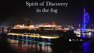 Spirit of Discovery - Saga Cruises - Leaving Portsmouth Harbour in the Fog - DJI Mini 4 PRO.