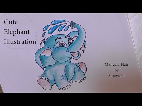 Cute Elephant Illustration | by Shreyashi