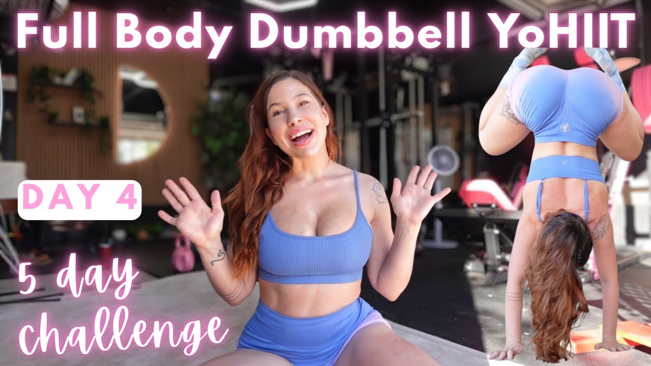 Full Body Dumbbell YoHIIT 🔥 | Day 4 of 5 Day Challenge | full body sculpt, strength, and flexibility