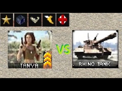 Fully Upgraded Tanya vs  Rihno Tanks: Red Alert 2