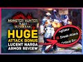 Monster Hunter Rise Sunbreak - HUGE Attack Bonus! Lucent Nargacuga Armor Review