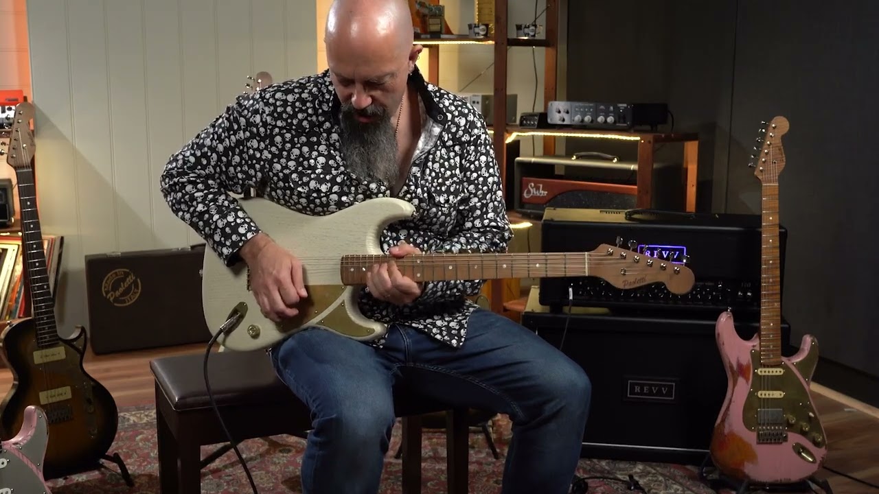 Paoletti Loft Series Alfa HSS - Heavy Pink / Sunburst - Reverse Headstock (Custom Order)