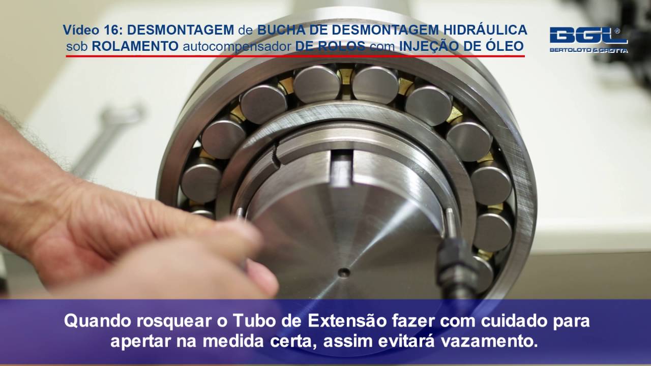 16  Desmontagem Bucha de Desmontagem Hidráulica sob Rolamento Autocompensador de Rolos com Injeção d