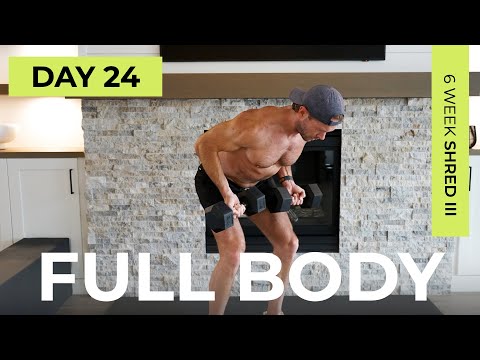 Day 24: 30 Min TOTAL BODY Dumbbell Workout at Home [No Repeats] // 6WS3