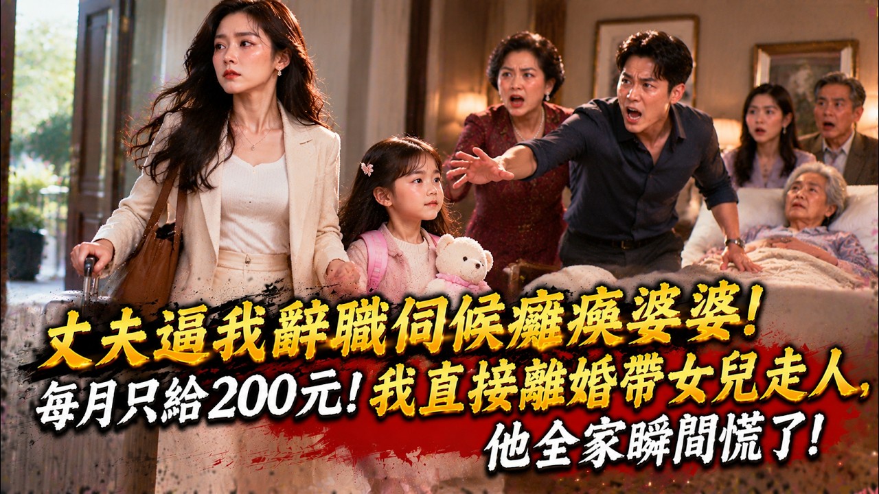 丈夫逼我辭職伺候癱瘓婆婆，每月只給200元！我直接離婚帶女兒走人，他全家瞬間慌了！