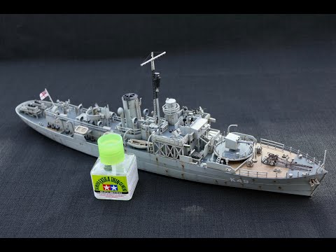 Revell 1/144 scale Flower Class Corvette, built as the 'Compass Rose' from the film 'The Cruel Sea'