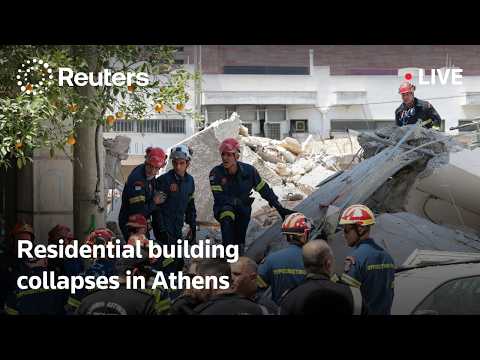 Video Thumbnail: LIVE: Aftermath of residential building collapse in Athens