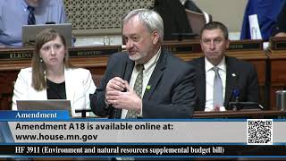 Minnesota House debate on the environment and natural resources supplemental finance bill 5/1/24
