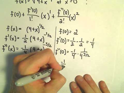 Finding a Taylor Polynomial to Approximate a Function, Ex 2