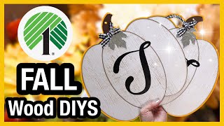🤯 YOU WON'T BELIEVE WHAT I MADE USING DOLLAR TREE WOOD ITEMS! DOLLAR TREE FALL DIY CRAFTS 2025!