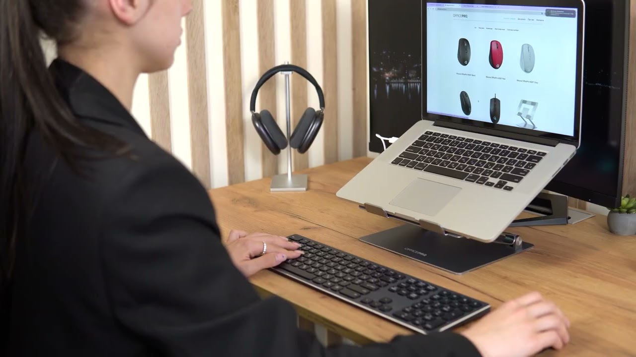 Підставка для ноутбука OfficePro LS121G (Grey) video preview