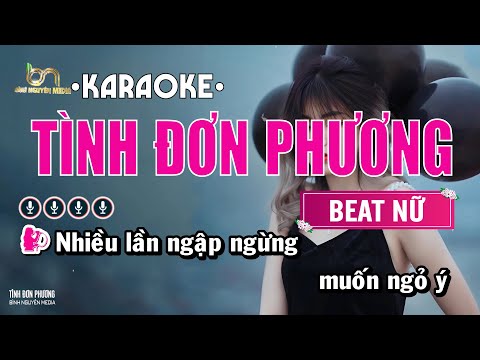 Tình Đơn Phương | Karaoke Ballad | Tone Nữ | Karaoke Bình Nguyên