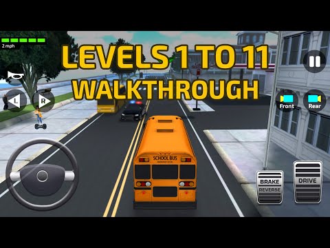 High School Bus Driving Simulator 3D | Level 1 to 10 Gameplay & Walkthrough