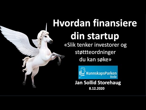 , title : 'Hvordan finansiere din startup - webinar for Kunnskapsparken Bodø'