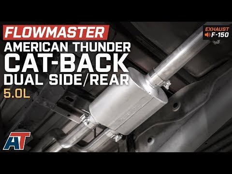 2015-2018 F150 Flowmaster American Thunder Dual Exhaust - Side/Rear Exit 5.0L Sound Clip & Install