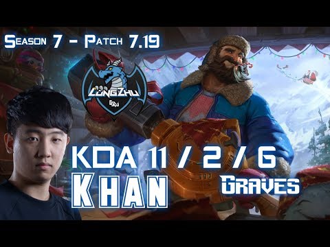 LZ Khan GRAVES vs EZREAL Jungle - Patch 7.19 KR Ranked