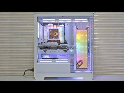 CORSAIR 3500X White BTF Build | Cable-less Tube-less Custom Water Cooling PC