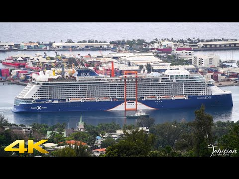 Thumbnail for October 9, 2024: Cruise Ship CELEBRITY EDGE was seen docking in Papeete port of call