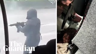 France prisoner manhunt: witnesses film gunmen ambushing police van