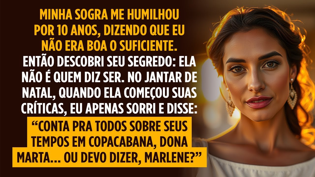 No jantar de Natal, olhei pra minha SOGRA e disse: "Conta pra todos sobre seus tempos em COPACABANA"
