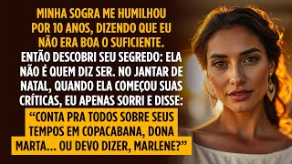 No jantar de Natal, olhei pra minha SOGRA e disse: "Conta pra todos sobre seus tempos em COPACABANA"