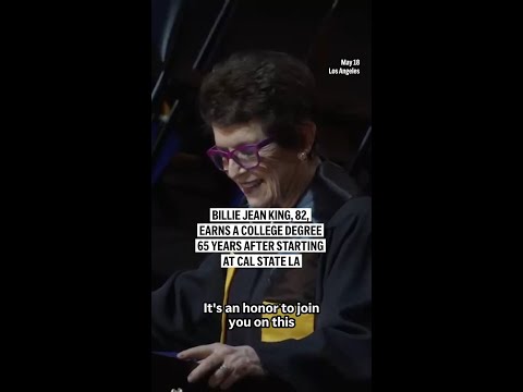 Video Thumbnail: Billie Jean King, 82, earns a college degree 65 years after starting at Cal State LA