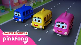 Download lagu Wheels on the Bus dan lain-lain | Lagu Bahasa Inggris | Kumpulan Lagu Mobil 3D | Pinkfong Indonesia mp3