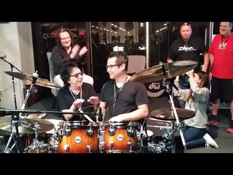 FORMER KISS DRUMMER PETER CRISS GIVES DRUM LESSONS.