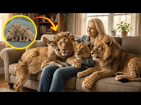 This girl rescued 3 abandoned lion cubs | Lion cubs rescue | lion cubs adopted | Animals rescue