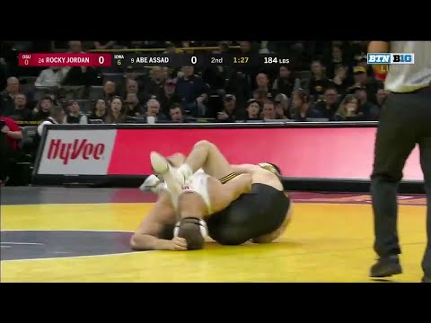 184 LBS: #9 Abe Assad (Iowa) vs. #24 Rocky Jordan (Ohio State) | 2020 B1G Wrestling