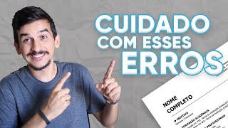 ANALISANDO CURRÍCULOS DE PRIMEIRO EMPREGO E CORRIGINDO ERROS